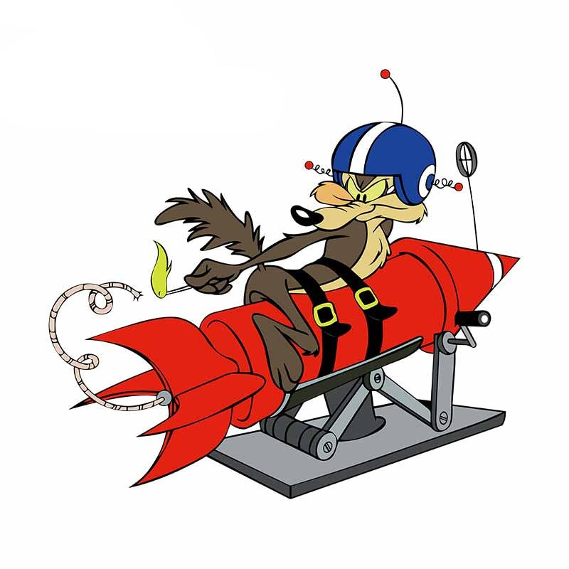 Looney Tunes 'Coyote | Lighting a Rocket | Right' Vinyl Car Sticker