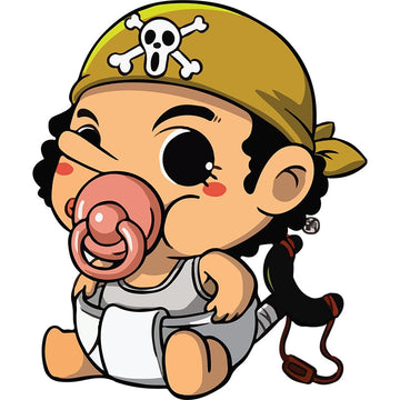 One Piece 'Baby Usopp | Sucking Pacifier' Vinyl Car Sticker