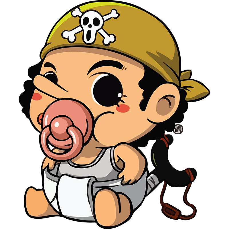 One Piece 'Baby Usopp | Sucking Pacifier' Vinyl Car Sticker