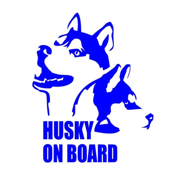 Husky On Board 'Two Dogs' Vinyl Car Sticker