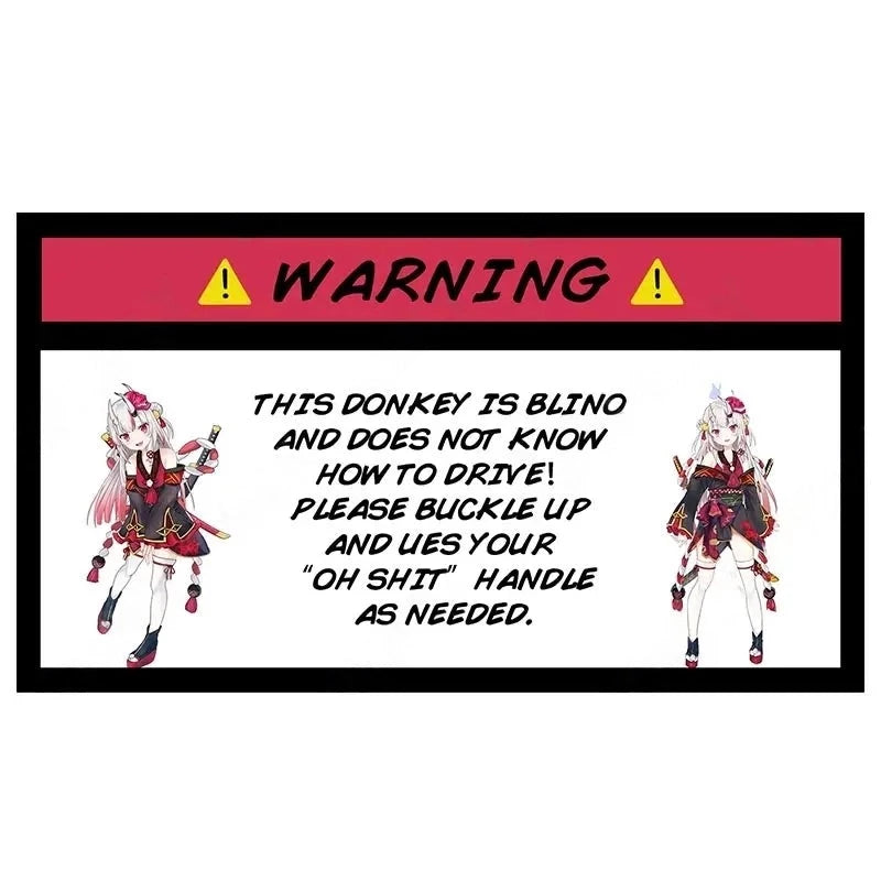 Virtual YouTuber 'Nakiri | Warning Sign | Standing' Vinyl Car Sticker