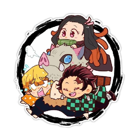 Demon Slayer 'Zenitsu-Inosuke-Tanjiro-Nezuko | Running Together' Vinyl Car Sticker