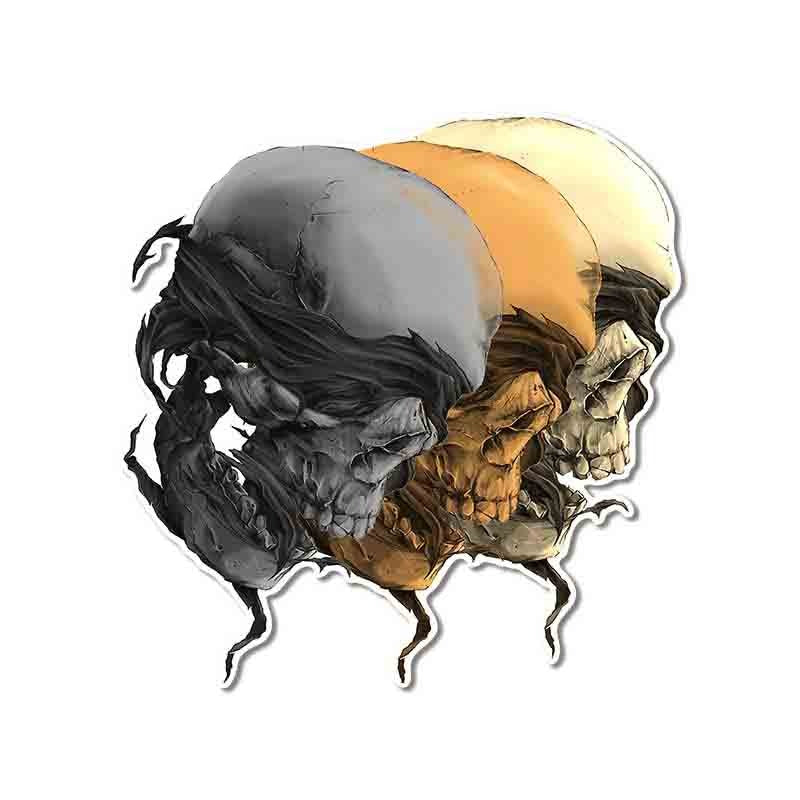 Three Creepy Skulls 'Blindfolded' Vinyl Car Sticker