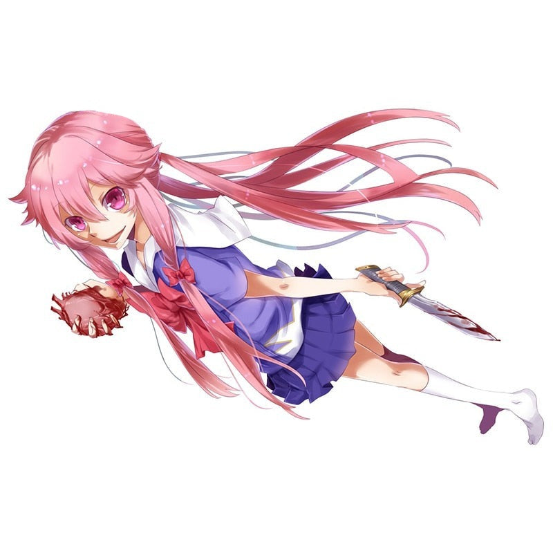 Future Diary 'Yuno Gasai | Bloody Heart and Knife' Vinyl Car Sticker