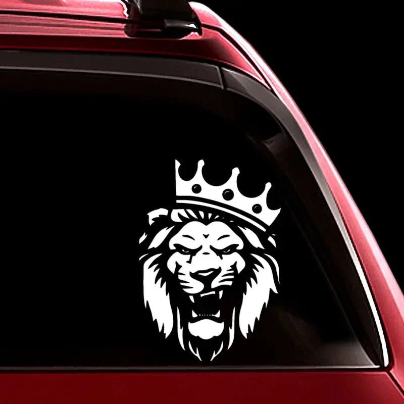 Lion Head 'Crown' Vinyl Car Sticker