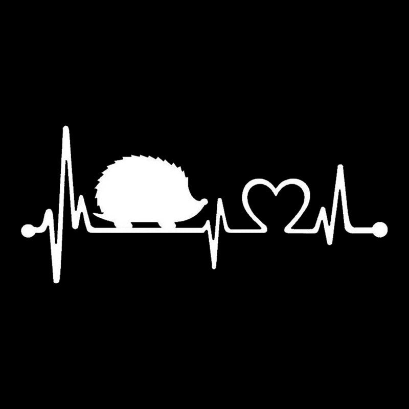 Hedgehog 'Heartbeat Lifeline' Vinyl Car Sticker
