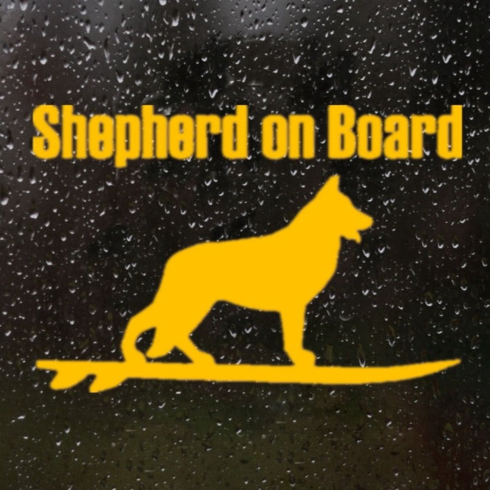 Shepherd On Board 'Surfing' Vinyl Car Sticker