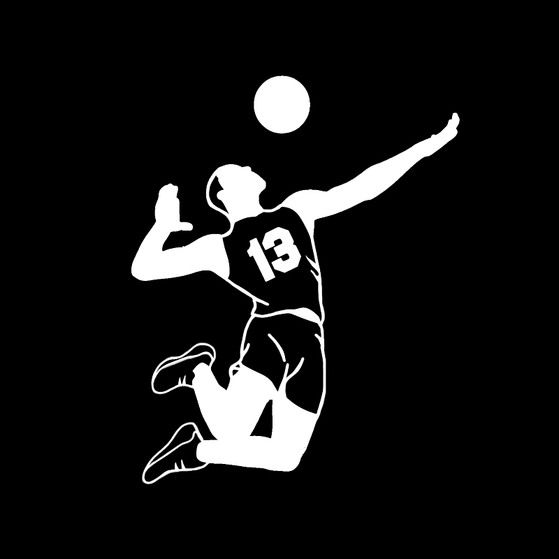 Volleyball Player 'Jersey Number 13' Vinyl Car Sticker