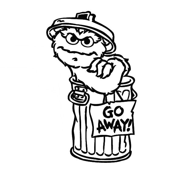 Sesame Street 'Oscar the Grouch | Go Away' Vinyl Car Sticker
