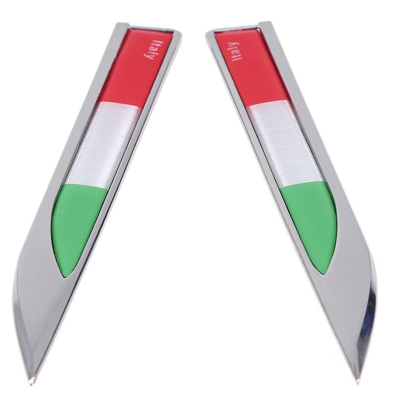 Side Fender Knife 'Italy Emblem Flag' Metal Car Sticker