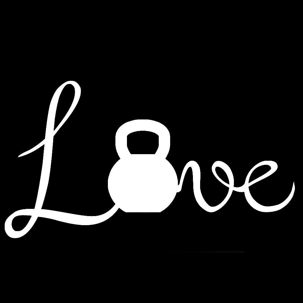 Cool 'Love | Kettlebell' Vinyl Car Sticker
