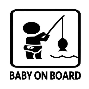 Baby On Board 'Fishing' Vinyl Car Sticker