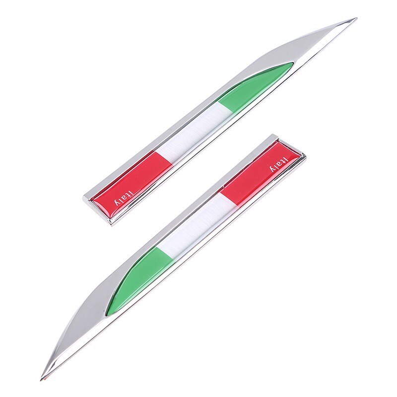 Side Fender Knife 'Italy Emblem Flag' Metal Car Sticker