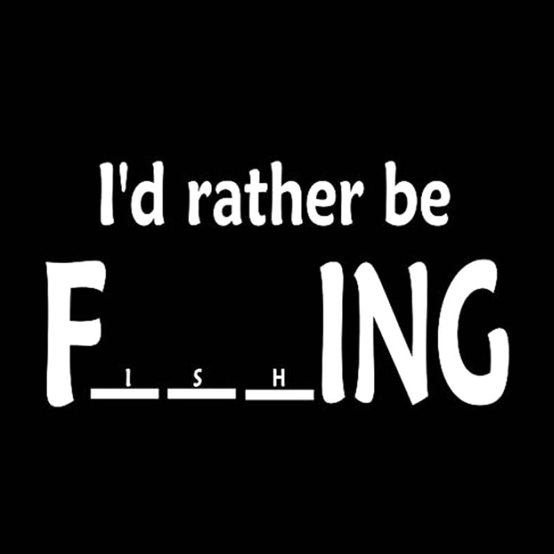 Cool 'I'd Rather Be Fishing' Vinyl Car Sticker