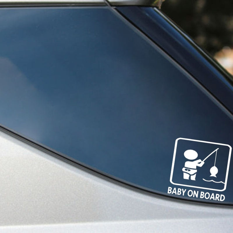 Baby On Board 'Fishing' Vinyl Car Sticker