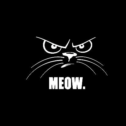 Cat Face 'Meow | Angry' Vinyl Car Sticker