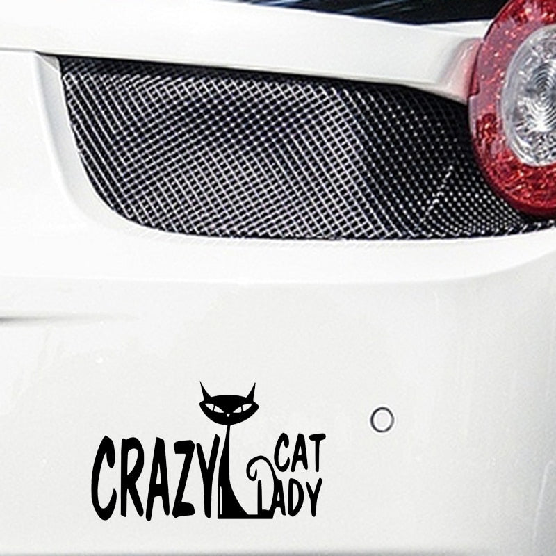 Cat 'Crazy Cat Lady' Vinyl Car Sticker