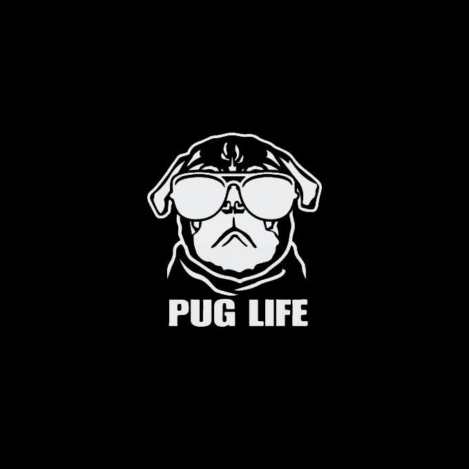 Cute Dog 'Pug Life' Vinyl Car Sticker