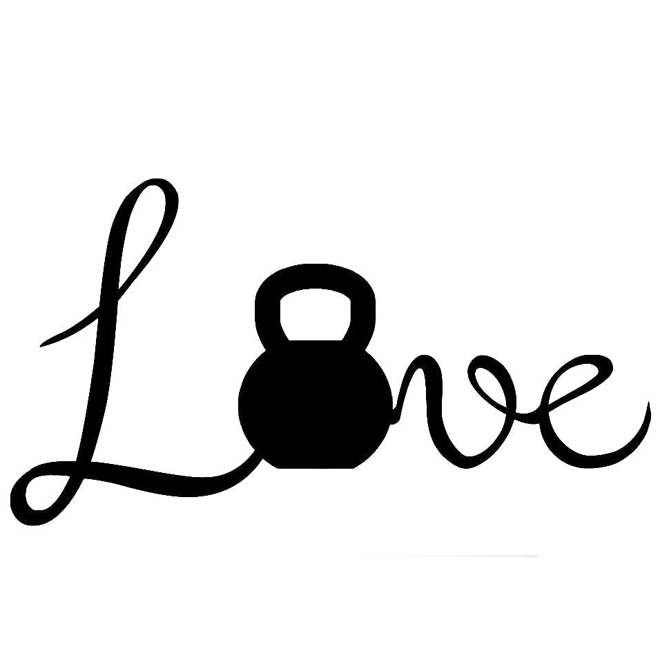 Cool 'Love | Kettlebell' Vinyl Car Sticker