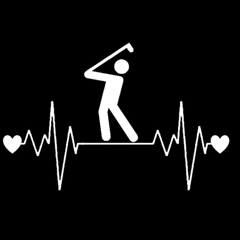 Golf Ball Driver 'Heartbeat Lifeline' Vinyl Car Sticker