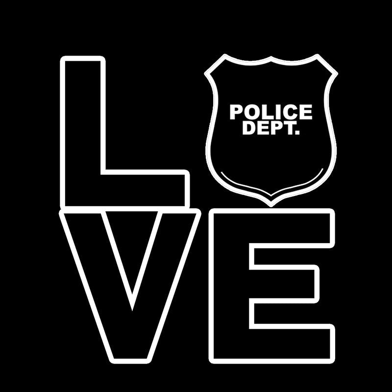 Cool 'Love | Police Dept. Badge' Vinyl Car Sticker