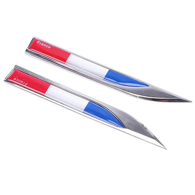 Side Fender Knife 'France Emblem Flag' Metal Car Sticker