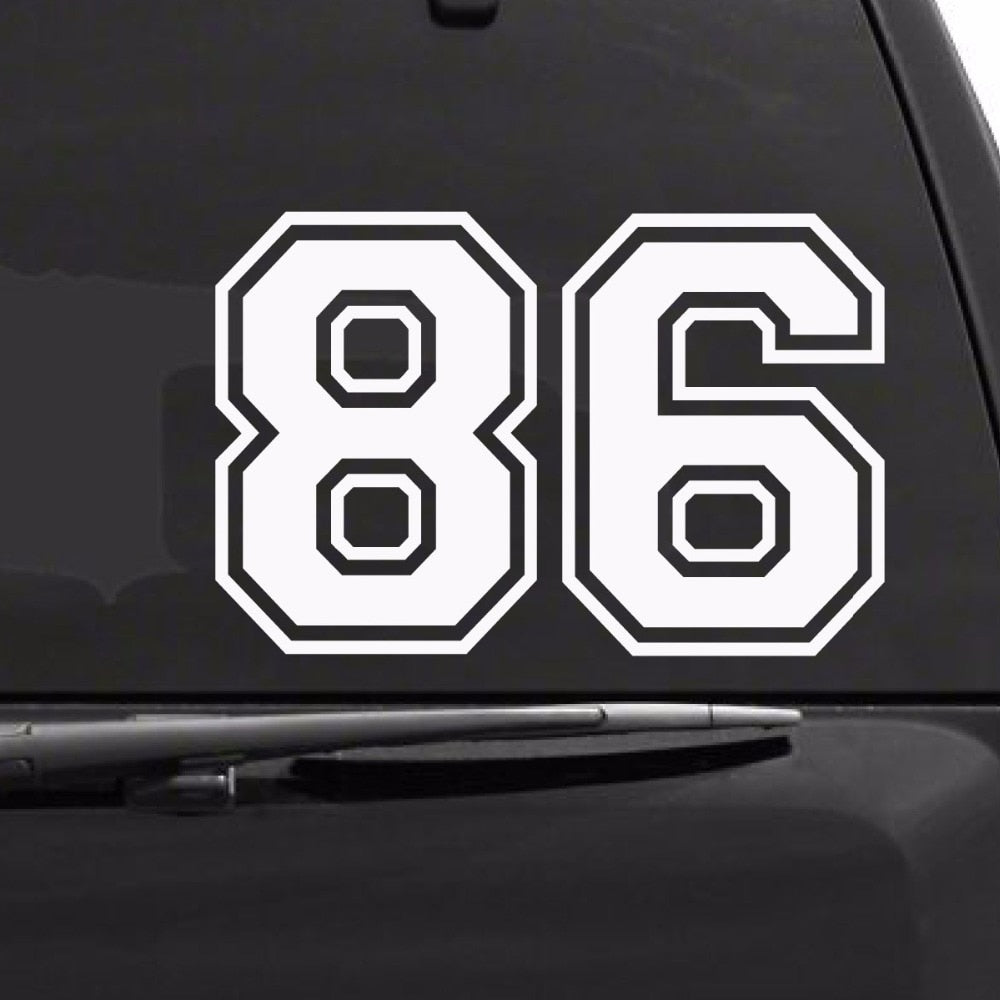 Football 'Number 86' Vinyl Car Sticker