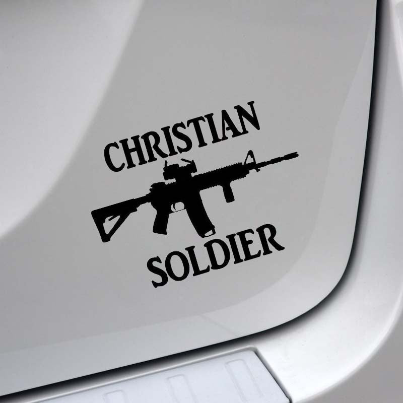 Christian Soldier 'AR-15 Rifle Gun' Vinyl Car Sticker