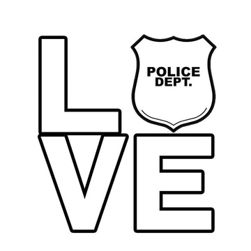 Cool 'Love | Police Dept. Badge' Vinyl Car Sticker