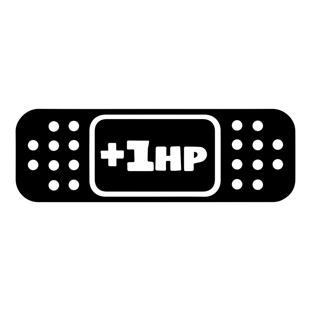 Cool '+1HP Bandage' Vinyl Car Sticker