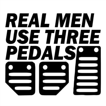Cool 'Real Men Use Three Pedals | 1.0' Vinyl Car Sticker