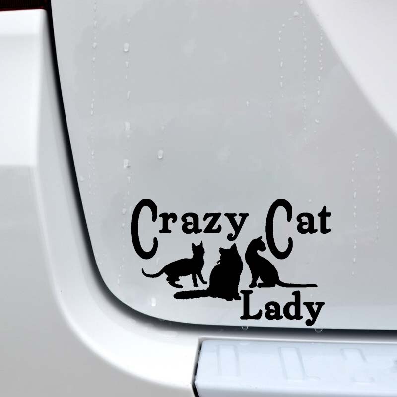 Crazy Cat Lady 'Three Cats' Vinyl Car Sticker
