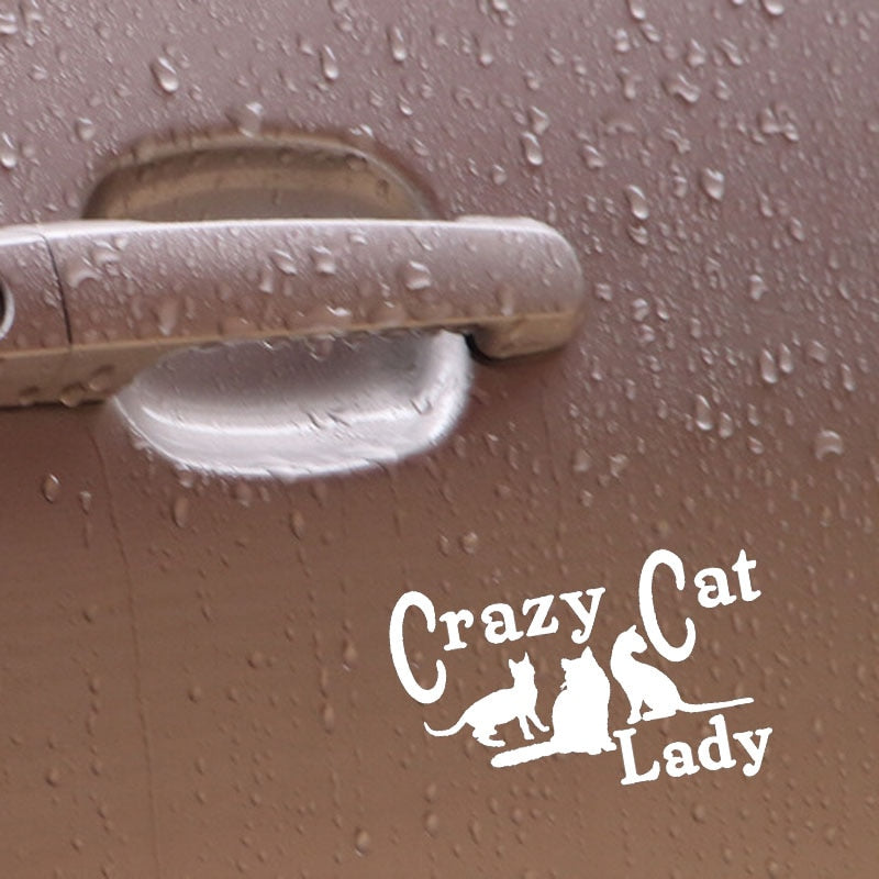Crazy Cat Lady 'Three Cats' Vinyl Car Sticker