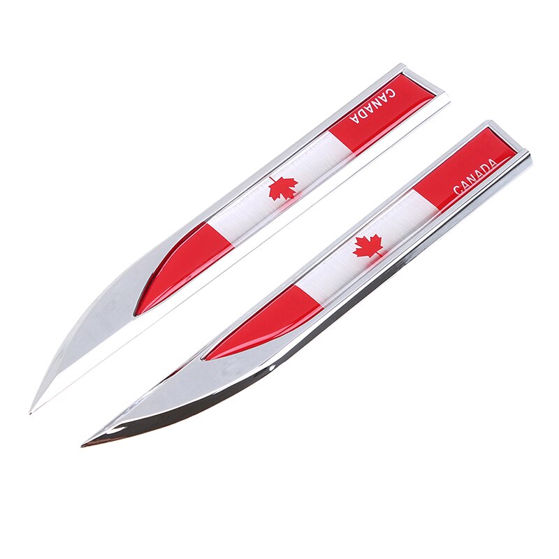 Side Fender Knife 'Canada Emblem Flag' Metal Car Sticker