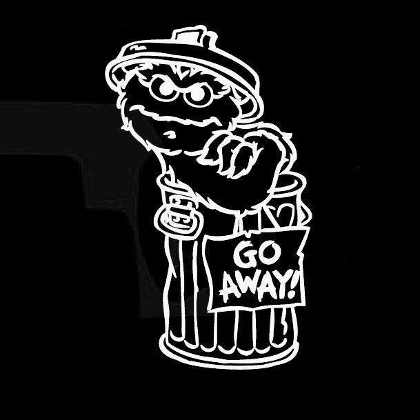 Sesame Street 'Oscar the Grouch | Go Away' Vinyl Car Sticker