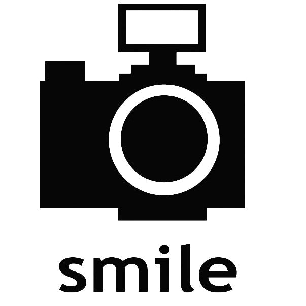 Cool Camera 'Smile' Vinyl Car Sticker