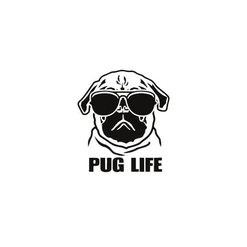 Cute Dog 'Pug Life' Vinyl Car Sticker