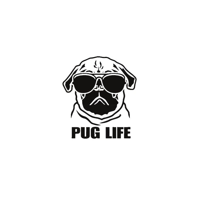Cute Dog 'Pug Life' Vinyl Car Sticker