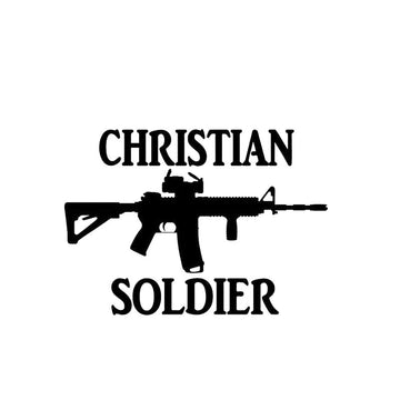 Christian Soldier 'AR-15 Rifle Gun' Vinyl Car Sticker