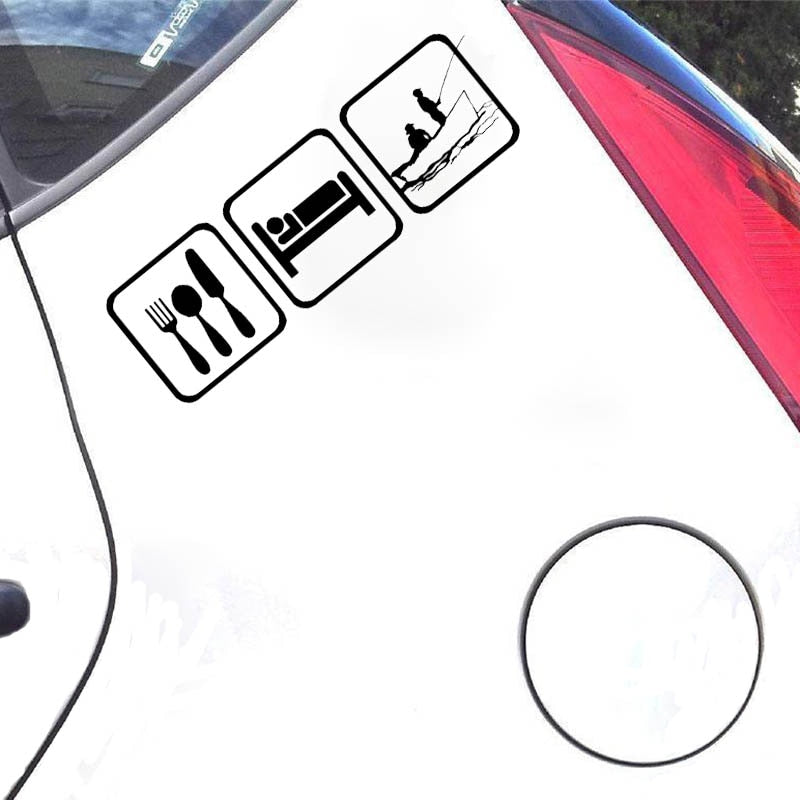 Cool 'Eat | Sleep | Fishing' Vinyl Car Sticker