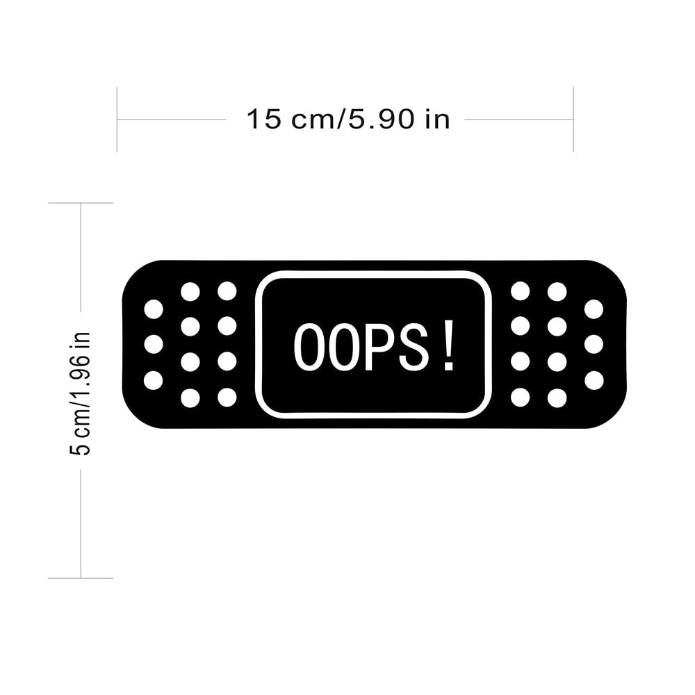 Cool 'Oops! Bandage' Vinyl Car Sticker