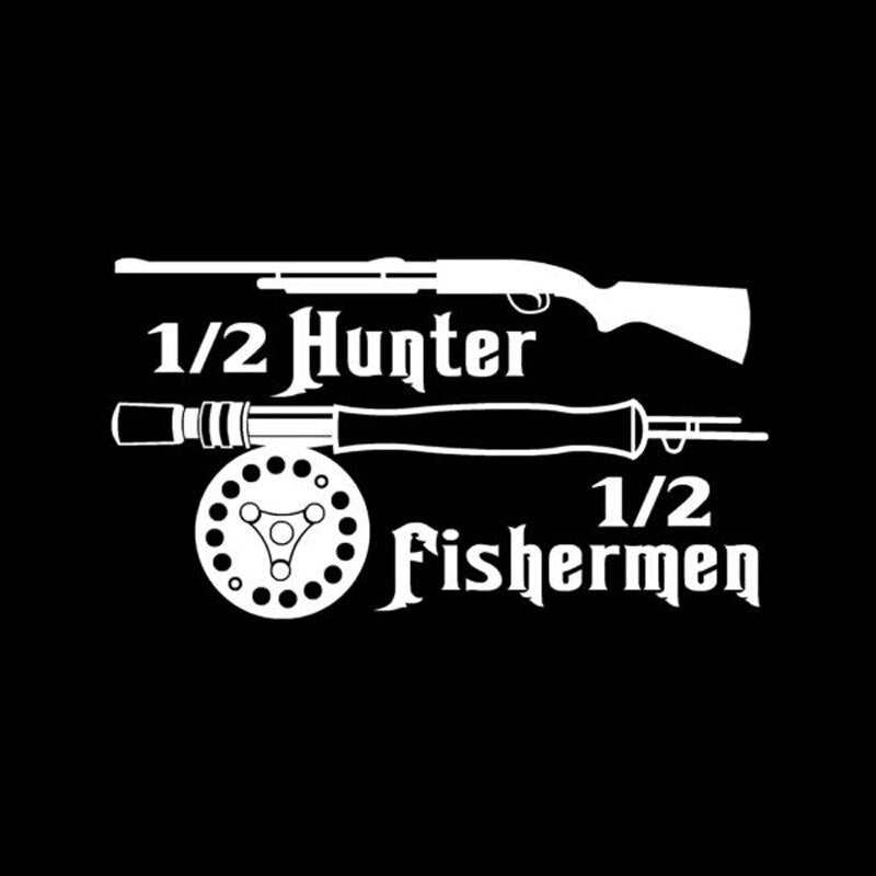 Cool 'Half Hunter | Half Fishermen' Vinyl Car Sticker