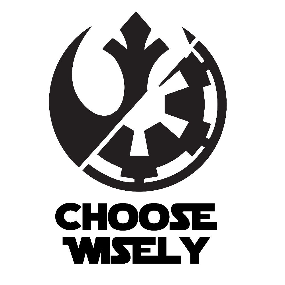 Star Wars 'Rebel Alliance x Galactic Empire | Choose Wisely' Vinyl Car Sticker
