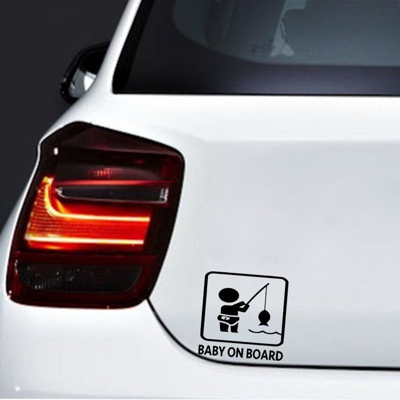 Baby On Board 'Fishing' Vinyl Car Sticker