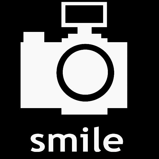 Cool Camera 'Smile' Vinyl Car Sticker