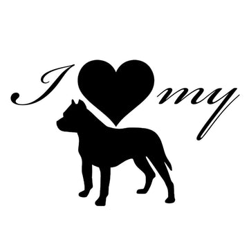 Pit Bull Dog 'I Love My Dog' Vinyl Car Sticker