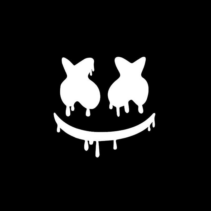 Cute 'Dripping Marshmello | Logo' Vinyl Car Sticker