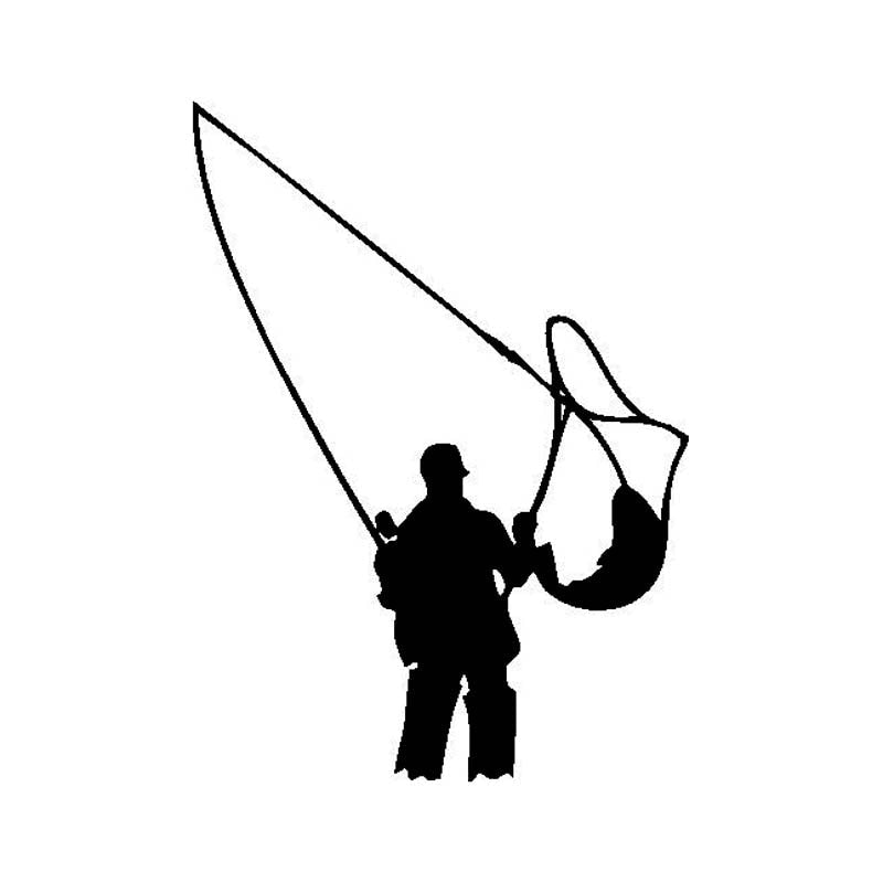 Fisherman 'Catching Fish' Vinyl Car Sticker – Sticker Tuned