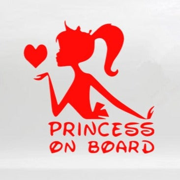 Princess On Board 'Blowing Heart' Vinyl Car Sticker