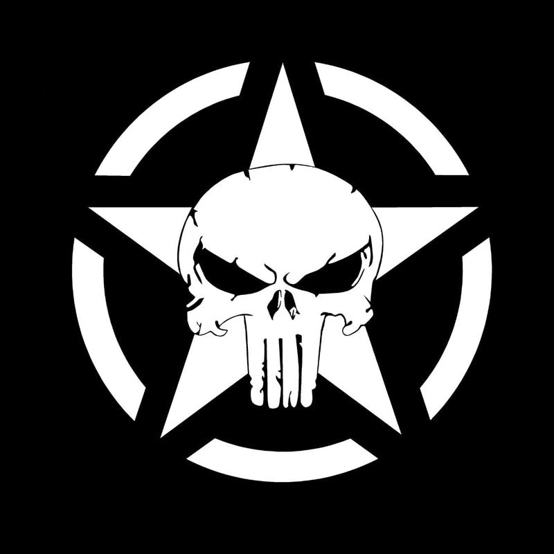 Pentagram Skull Vinyl Car Sticker